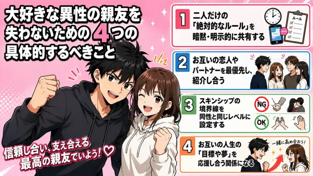 大好きな異性の親友を失わないための4つの具体的するべきこと